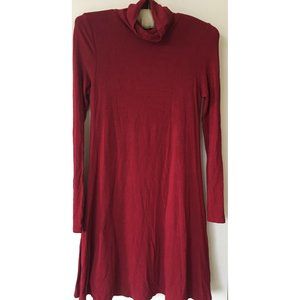Lulus Dress Size XS Stretch Jersey Swing Mini Dress Red Long Sleeve NEW